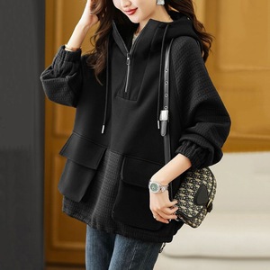 Nuova <span class=keywords><strong>Felpa</strong></span> <span class=keywords><strong>con</strong></span> <span class=keywords><strong>Cappuccio</strong></span> 2026, Stile Coreano alla Moda, <span class=keywords><strong>Elegante</strong></span> e Snellente, <span class=keywords><strong>con</strong></span> Patchwork a Contrasto di Colore, Maniche Lunghe - Product Image 2