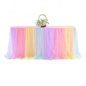 Jupe de table bleu clair pour Halloween, mariages, anniversaires d'enfants et banquets (vente en gros) - Product Image 3