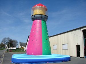 Prix direct usine Tour d'escalade gonflable 4 pistes 8x8x9m, <span class=keywords><strong>Phare</strong></span> gonflable géant avec <span class=keywords><strong>phare</strong></span> LED, PVC commercial - Product Image 4