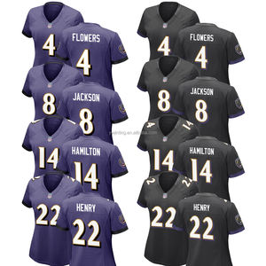 2024年ボルチモア女子カスタムアメリカンフットボールジャージー半袖スポーツウェア刺繍ロゴ夏プラスサイズクイック - Product Image 1