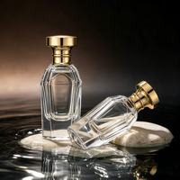 Bouteille de parfum cylindrique en verre transparent de 30/50 ml, sérigraphiée, flacon pulvérisateur vide pour cosmétiques, vente en gros