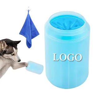 Vendita calda piedi per animali domestici portatili personalizzati che puliscono rapidamente il lavaggio dei piedi strumento di lavaggio della tazza rondella detergente per zampe di cane per cani
