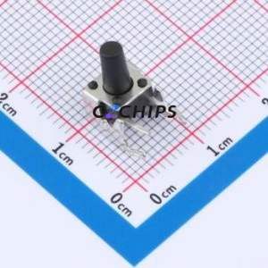 TS013-CBW0EH10.0 Tactile Switch Through hole-4P,7.5x7mm Switch Single Pole Single Throw Round Button 1.8N Right Angle Insert - Product Image 1