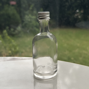 50 ml Small Liquor Bottle Glass Shot Alcohol <strong>Vodka</strong> with Gold Aluminum Tamper Evident Cap for Bourbon Whiskey - Product Image 2
