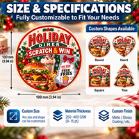 Cartes à gratter personnalisées avec logo pour promotion, cadeaux, récompenses d'entreprise, offres promotionnelles, remerciements et réductions sur la restauration rapide