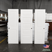 Pintu Interior Modern Berbahan MDF Hollow Core Panel 2, Warna Putih, Sudah Dicat Dasar, Untuk Ruang Tamu Apartemen/Rumah Tinggal, Model Molded, dari Gudang AS