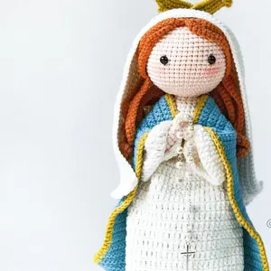 Crochet Virgin Mary Crochet Mother Mary Amigurumi Christian Doll