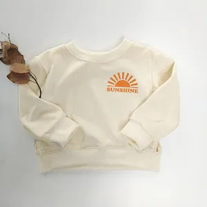 2023 Zomer Baby Kleding Sweatshirts Peuter Ronde Hals Sweatshirt Kids Print Katoen Lycra Spandex Stof Voor Baby Kleding