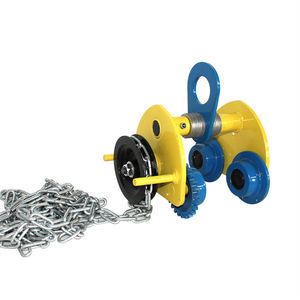 उच्च दीवार <span class=keywords><strong>1</strong></span> टन से <span class=keywords><strong>5</strong></span> टन पल्ली ब्लॉक तैयार ट्रॉली के साथ i-बीम स्टील मैनुअल सादा ट्रॉली चार पहिया रोल कंटेनर - Product Image 1