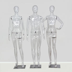 Maniquí <span class=keywords><strong>Transparente</strong></span> 3D de Material PC Ecológico, Maniquí Masculino y Femenino <span class=keywords><strong>Transparente</strong></span> de Cuerpo Completo para Exhibición de Ropa - Product Image 2
