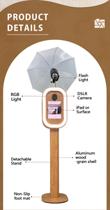 Cabine photo pour mariage, style campagnard, avec grain de bois, pour <span class=keywords><strong>iPad</strong></span>, selfie, Salsa, DSLR, coque avec flash et étui pour événements - Product Image 3