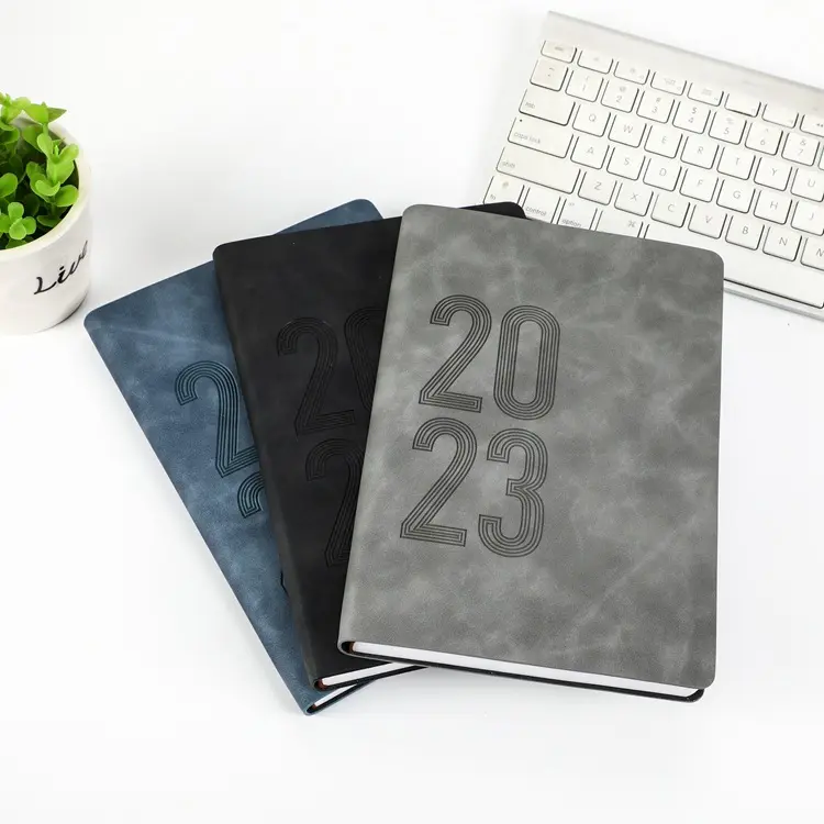 2023 Organizer Book 365 Days Planner Soft Premium Leather Cover Efficiency Calendar Notebook