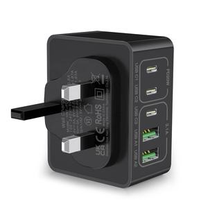 Chargeur rapide 5-en-1 HNT Cube Blanc & Noir 2A3C USB Adaptateur mural USB Prise UK/US/EU pour <span class=keywords><strong>Apple</strong></span> Prêt à être expédié pour iPhone 17/16 - Product Image 3