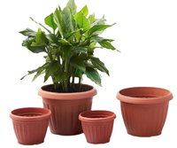 Pot de fleur rond en plastique moderne Offre Spéciale différentes tailles pots de plantes de jardinage à la maison