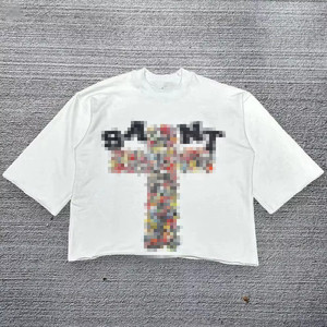 T-shirt streetwear surdimensionné en coton 100% tricoté de haute qualité, impression numérique personnalisée, 260 g/m² - Product Image 5