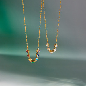 Collana da Donna in Stile Bohémien con Catena in Acciaio Inossidabile Placcato Oro 18K, Ciondolo con Fiore di Cristallo, Perla e Zircone - Regalo di Alta Qualità - Product Image 3