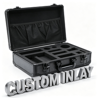 Mallette de rangement en aluminium noir de haute qualité OEM, mallette de transport en aluminium, mallette à outils en aluminium