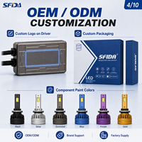 Ampoules de phares de voiture LED haute puissance SFIDA V21 130W, boîte d'emballage personnalisée, 6000K, nouvelle version améliorée, vente en gros d'usine