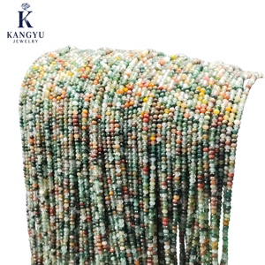 Bán buôn kangyu mặt độc đáo 2x3 vòng phẳng Ấn Độ Agate hạt-multi-kích thước đầy màu sắc đá quý sợi - Product Image 2