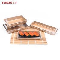 Boîte à bento en papier kraft jetable personnalisée par Sunzza Factory, biodégradable, pour supermarché, restaurant