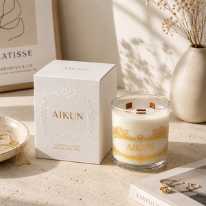 AIKUN Factory Direct Luxury Minimalist Aromatherapy Soy Wax Manufacturer Glass <b>Candle</b> Scented <b>Candle</b> for Spa Resort - Product Image 2