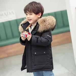 <span class=keywords><strong>Parka</strong></span> mi-longue pour garçons avec grande capuche <span class=keywords><strong>en</strong></span> fourrure, épaisse et chaude, rembourrée, veste d'hiver - Product Image 2