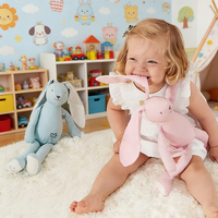 Peluche Lapin Mignon en Gros OEM, Rembourrage Coton PP Doux, Peluches Personnalisables, Cadeaux d'Anniversaire Unisexe, Sous Vide
