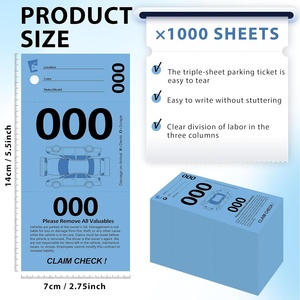 ตั๋วจอดรถแบบกำหนดเอง หมายเลขเรียงกันต่อเนื่อง ดีไซน์แบบสองหน้า กระดาษดูเพล็กซ์ 230 แกรม สำหรับซ่อมรถยนต์ รับสัมภาระ - Product Image 2