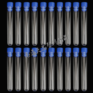 Tianjing <b>Plastic</b> Test <b>Tubes</b> 15x100mm With Blue Caps Transparent PS Laboratory Use - Product Image 1