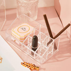 Rouge à lèvres crayon à sourcils maquillage brosse organisateur boîte Transparent en plastique prévention de la poussière dessus de Table <span class=keywords><strong>commode</strong></span> tiroir cosmétique stockage - Product Image 6