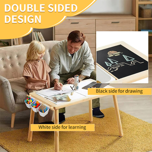 Table sensorielle multifonctionnelle pour tout-petits avec sable de jeu et couvercle, 2 compartiments de rangement, activité Montessori pour enfants - Product Image 2