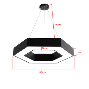 Hình lục giác treo đèn <span class=keywords><strong>RGB</strong></span> Dimmable <span class=keywords><strong>LED</strong></span> Batten ánh sáng mặt dây chuyền tuyến tính đèn chùm ánh sáng Trần cho văn phòng tập thể dục siêu thị - Product Image 6