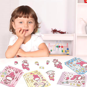 8 autocollants de puzzle mignons en PVC/vinyle, style mélodie, interactifs parent-enfant, éducatifs, adhésifs, imperméables, pour faire des visages - Product Image 4