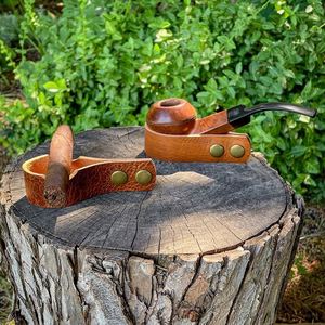 Support de pipe portable en cuir PU de qualité supérieure pour accessoires de fumeur, base pour pipe à tabac et cigare - Product Image 1