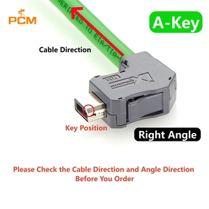 Kabel Ethernet Industri Fleksibel Tinggi CAT6a TPU dengan Konektor A-Key Sudut Kanan ke RJ45 8P8C Male untuk Mesin PoE, Visi Mesin, dan Perangkat Medis - Product Image 3