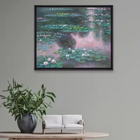 Peinture à l'huile de fleur de nénuphars impressionnistes de Monet peinte à la main
