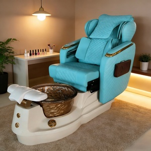 Sillón de Pedicura de Lujo con Asiento Reclinable, Bañera sin Tuberías, Luz LED, Calor y Masaje para Salón de Uñas - Product Image 4