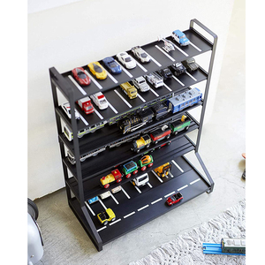Home Train <span class=keywords><strong>Garage</strong></span> Triain <span class=keywords><strong>Hotwheels</strong></span> Model Car Display Almacenamiento de juguetes para niños, tamaño único, negro - Product Image 6