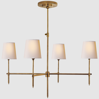 Suspension LED linéaire moderne en laiton Yihao, hauteur réglable, pour îlot de cuisine, bureau à domicile ou comme lustre