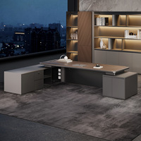 Bureau de direction Shengli, style moderne minimaliste, luxe léger, bois de qualité E0, avec câblage dissimulé, bureau de patron - 010