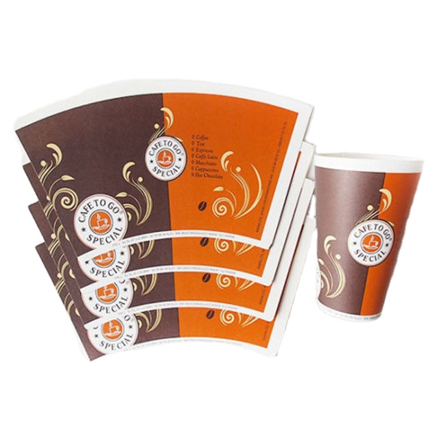 China Supplier Wholesale OEM Factory Price Biodegradable Pla Pe Coated Paper Cup Fan Printing Paper Roll Cup Type Paper Fans