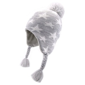 Custom High Quality Winter Beanie Hat <b>Knit</b> With Earflap Printed Character Camouflage <b>Pattern</b> Shiny Colors Design - Product Image 3