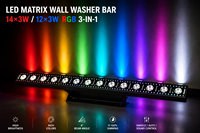 Barre de pixels LED RGBW 3-en-1 12/14x3W, contrôle DMX512, en alliage d'aluminium, 20000 lumens, effet de lavage mural pour scène