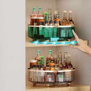 Plastic <b>Kitchen</b> Rotating Sauce Spice Bottle Storage Box Organization Dried Fruit Food Dessert Container Dish Tray Rust Resistant - Product Image 3