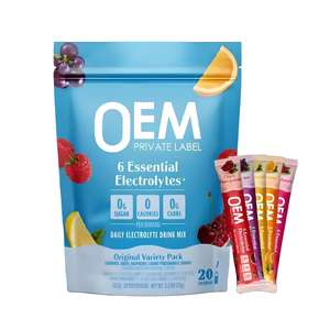 OEM/ODM Marque privée Suppléments à base de plantes Vitamines à faible teneur en sucre Sachets de poudre pour la <span class=keywords><strong>nutrition</strong></span> sportive Boisson d'hydratation en minéraux électrolytiques - Product Image 1