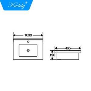 Meuble-lavabo de salle de bain moderne en gros de Chine, forme rectangulaire, montage d'un seul trou pour robinet, pour utilisation en cuisine - Product Image 2