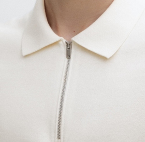 Tùy Chỉnh Cũ Tiền Phong Cách Đan Áo Len Người Đàn Ông Polo Cổ Cơ Bản Hàng Ngày Ngắn Tay Áo Người Đàn Ông Đan Áo Thun Cộng Đồng Nửa Zip Áo Len Cho Nam Giới - Product Image 2