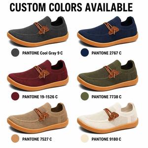 Chaussures de sport respirantes en maille tricotée à bout large pour hommes, style <span class=keywords><strong>pieds</strong></span> nus, à enfiler, pour <span class=keywords><strong>pieds</strong></span> <span class=keywords><strong>larges</strong></span>, OEM ODM, logo personnalisé, taille extra large EU50, MOQ 100 paires - Product Image 3