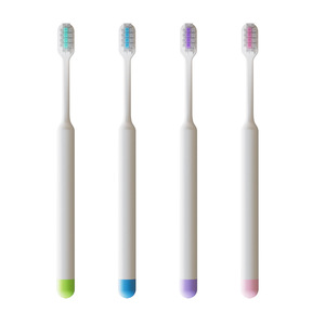<b>Soft</b> Bristled Toothbrush H-878 Manual Adult High Quality Dental Grade With Laser Logo Individually Packaged - Product Image 1