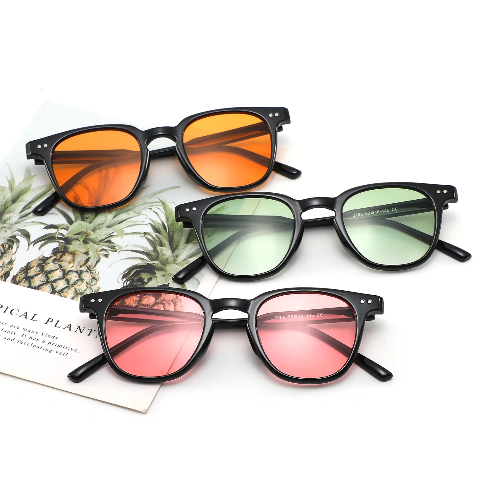 Turuncu yuvarlak <span class=keywords><strong>Sunway</strong></span> gözlük şeker renk INS yeni moda kadın güneş gözlüğü 2022